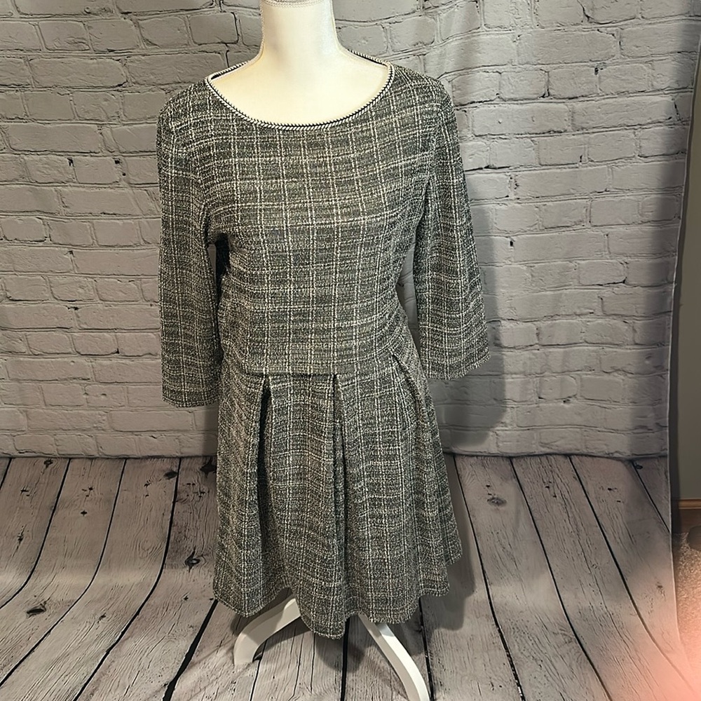 Max Studio Black White Plaid Dress